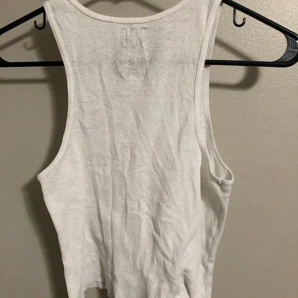 Urban Outfitters BDG Godfather Cropped Ribbed Tank Top in Ivory Women’s Size S - Picture 4 of 5